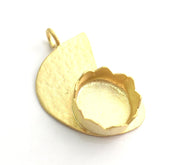 Gold Plated Brass Hammered  Pendant Setting Mountings Blanks  (12mm blank )  Gold Plated Brass G6045