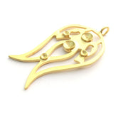 Gold Plated Brass Tulip Pendant Setting Mountings Blanks  (5mm and 2mm blank )  Gold Plated Brass G6046