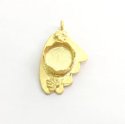 Gold Plated Brass Hammered  Pendant Setting Mountings Blanks  ( 12mm blank )   G6055