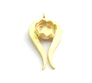 Gold Plated Brass Hammered  Pendant Setting Mountings Blanks  ( 12mm blank )   G6056