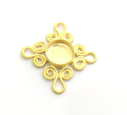 Gold Plated Brass Pendant Setting Mountings Blanks  ( 12mm blank )   G6058