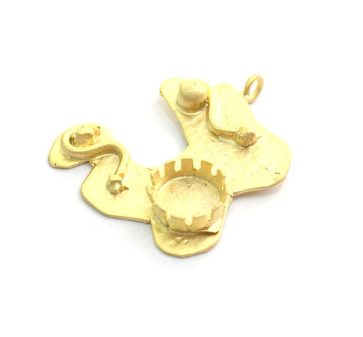 Gold Plated Brass Hammered  Pendant Setting Mountings Blanks  ( 10mm blank )   G6054