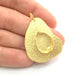 Gold Plated Brass Hammered  Pendant Setting Mountings Blanks  ( 18x13mm drop blank )   G6062