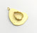 Gold Plated Brass Hammered  Pendant Setting Mountings Blanks  ( 18x13mm drop blank )   G6062
