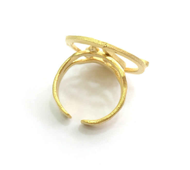 Adjustable Ring Blank, (5mm and 3mm blank )  Gold Plated Brass G6050
