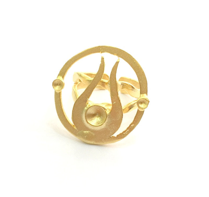 Adjustable Ring Blank, (5mm and 3mm blank )  Gold Plated Brass G6050