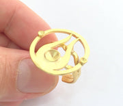 Adjustable Ring Blank, (5mm and 3mm blank )  Gold Plated Brass G6050