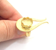 Adjustable Hammered Ring Blank, (12mm blank )  Gold Plated Brass G6064