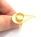 Adjustable Hammered Ring Blank, (12mm blank )  Gold Plated Brass G6064