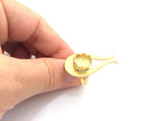 Adjustable Hammered Ring Blank, (12mm blank )  Gold Plated Brass G6064