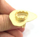 Adjustable Hammered Ring Blank, (18x13mm drop blank )  Gold Plated Brass G6065