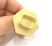 Adjustable Hammered Ring Blank, (18x13mm blank )  Gold Plated Brass G6067