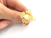 Adjustable Ring Blank, (12mm blank )  Gold Plated Brass G6070