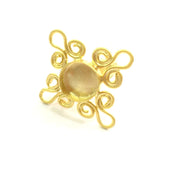 Adjustable Ring Blank, (12mm blank )  Gold Plated Brass G6070