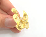 Adjustable Hammered Ring Blank, (10mm blank )  Gold Plated Brass G6071