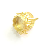 Adjustable Ring Blank, (15mm blank )  Gold Plated Brass G6072