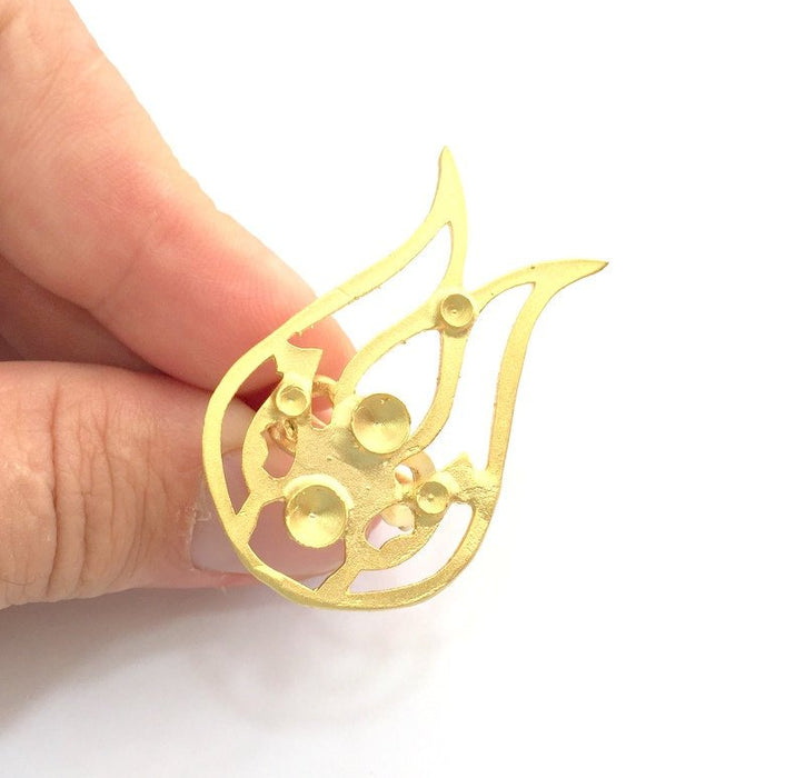 Adjustable Ring Blank, (5mm and 3mm blank )  Gold Plated Brass G6073