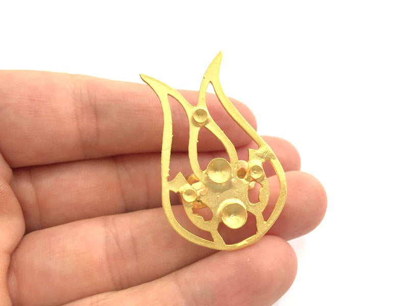 Adjustable Ring Blank, (5mm and 3mm blank )  Gold Plated Brass G6073