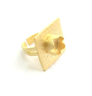 Adjustable Hammered Ring Blank, (10mm blank )  Gold Plated Brass G6075