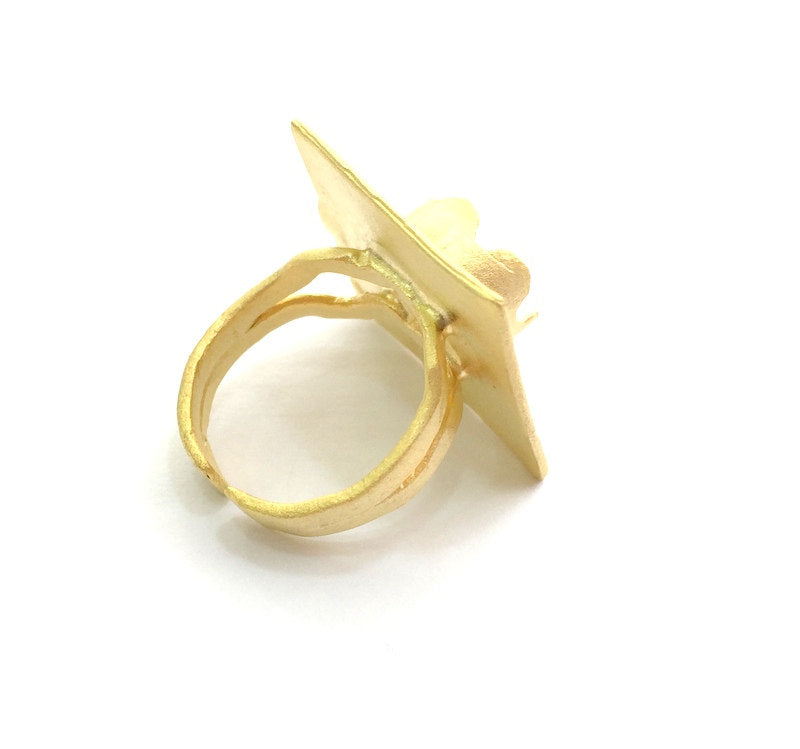 Adjustable Hammered Ring Blank, (10mm blank )  Gold Plated Brass G6075