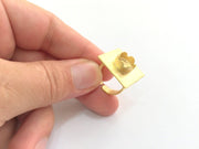 Adjustable Hammered Ring Blank, (10mm blank )  Gold Plated Brass G6075