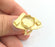 Adjustable Hammered Ring Blank, (10mm blank )  Gold Plated Brass G6081