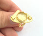 Adjustable Hammered Ring Blank, (10mm blank )  Gold Plated Brass G6081