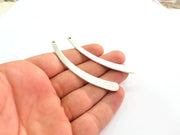 2 Pcs Antique Silver Plated Pendants (70mm) Antique Silver Plated Metal  G10698