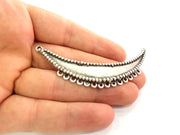 Antique Silver Plated Pendants (83x17mm) Antique Silver Plated Metal  G6096