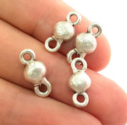 10 Pcs (11x8mm) Antique Silver Plated  Connector  G6100
