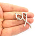 2 Silver Pendant Antique Silver Plated Hammered Pendants (53x28mm) Antique Silver Plated Metal  G6105