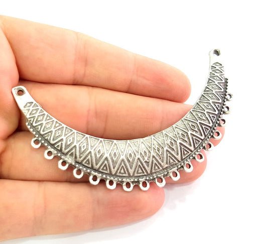 Silver Pendants Collar Pendants Antique Silver Plated Pendants (85x19mm) Antique Silver Plated Metal  G6111