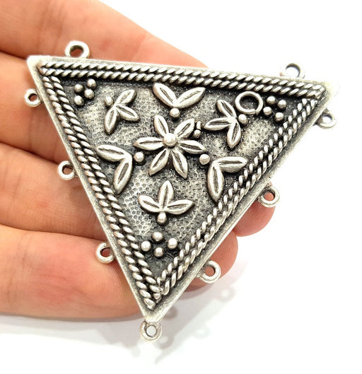 Silver Pendants Antique Silver Plated Medallion Pendants (66mm) Antique Silver Plated Metal  G6118