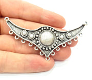 Silver Tribal Pendants Antique Silver Plated Pendants (84x33mm) Antique Silver Plated Metal  G6123