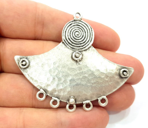 Silver Pendants Tribal Pendants Antique Silver Plated Large Pendants (63x52mm) Antique Silver Plated Metal  G6127