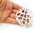 Antique Silver Plated Large Pendants (70mm) Antique Silver Plated Metal  G6128