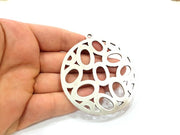 Antique Silver Plated Large Pendants (70mm) Antique Silver Plated Metal  G6128