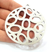 Antique Silver Plated Large Pendants (70mm) Antique Silver Plated Metal  G6128