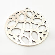 Antique Silver Plated Large Pendants (70mm) Antique Silver Plated Metal  G6128