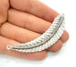 Silver Pendant Antique Silver Plated Leaf Pendants (82x18mm) Antique Silver Plated Metal  G6129
