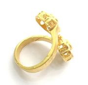 Adjustable Ring Blank, (3mm blank )  Gold Plated Brass G6133