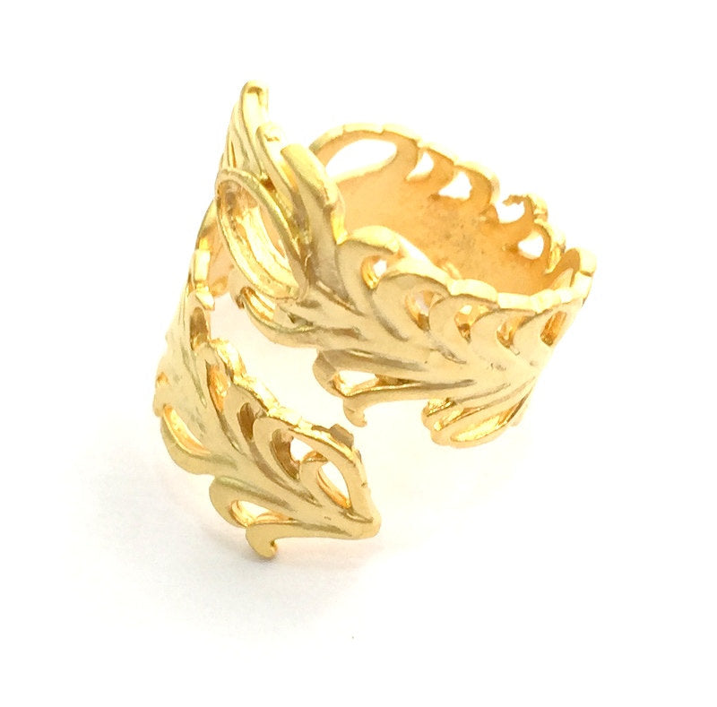 Adjustable Ring Blank, (6x3mm blank )  Gold Plated Brass G6134