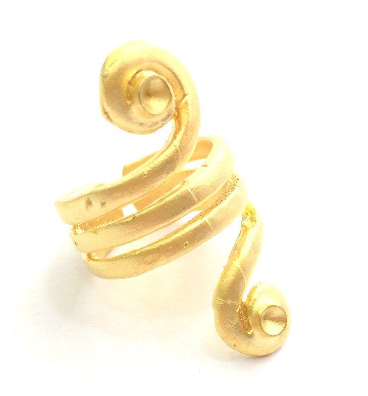 Adjustable Ring Blank, (3mm blank )  Gold Plated Brass G6135