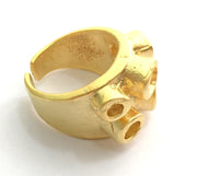 Adjustable Ring Blank, (3mm 4mm blank )  Gold Plated Brass G6136