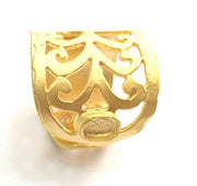 Adjustable Ring Blank, (5x3mm blank )  Gold Plated Brass G6139