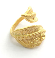 Gold Ring Blank Ring Settings Ring Bezel Base Cabochon Mountings Adjustable  (3mm blank )  Gold Plated Brass G6141