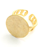 Adjustable Ring Blank, (15mm blank ) Gold Plated Brass G6145
