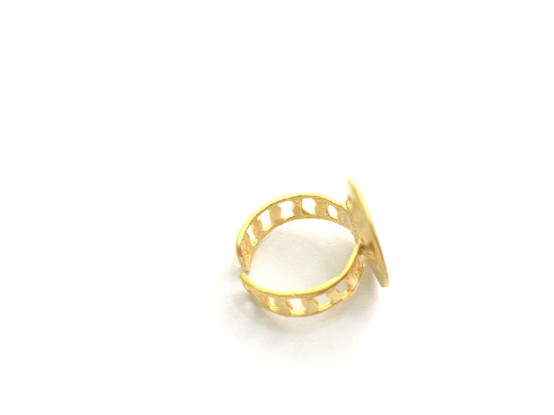 Adjustable Ring Blank, (15mm blank ) Gold Plated Brass G6145