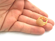 Gold ring base Adjustable Ring Blank, (15mm blank ) Gold Plated Brass G6146