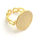 Adjustable Ring Blank, (15mm blank ) Gold Plated Brass G6149